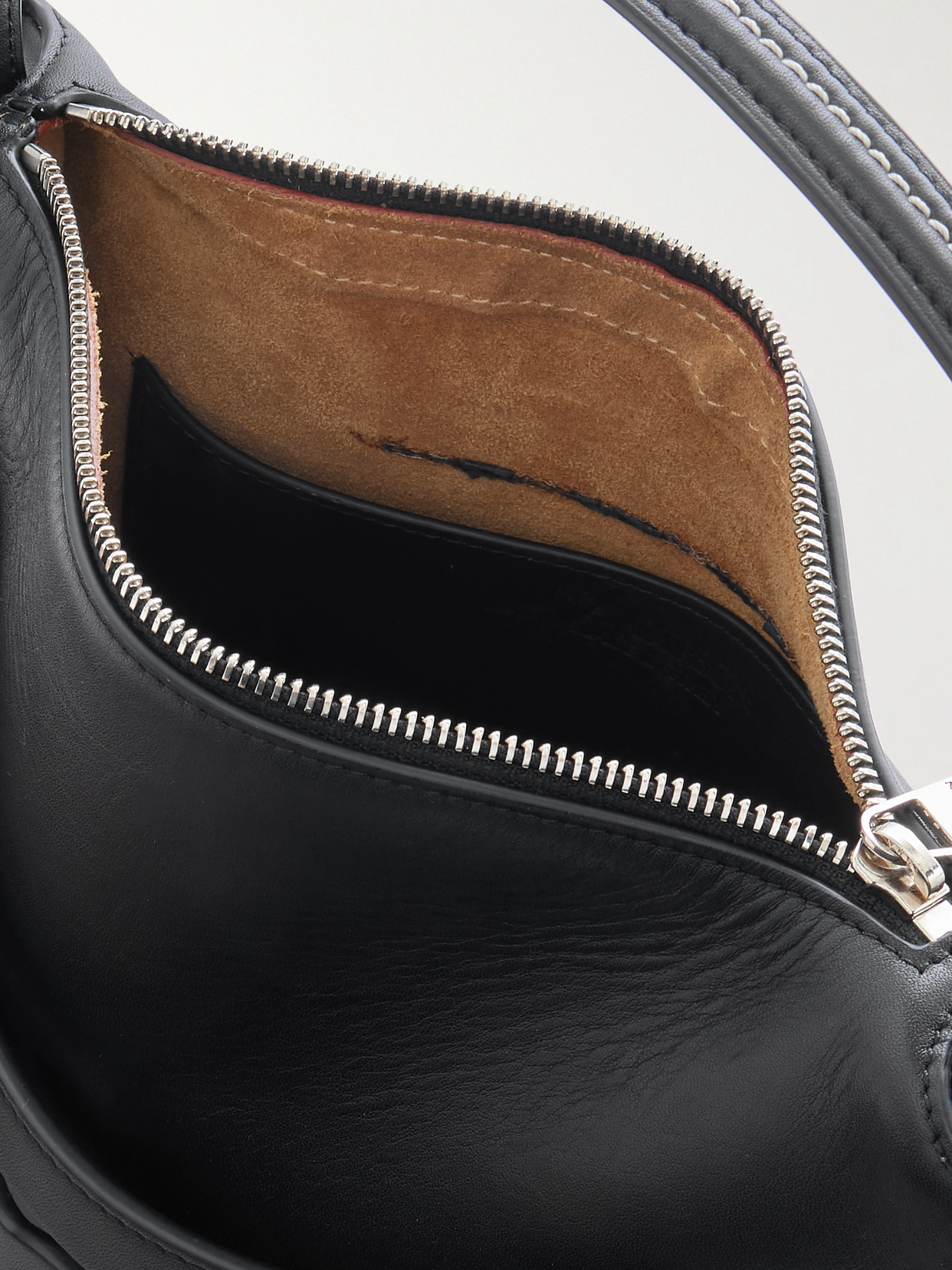 Jw Anderson Loafer Whipstitched Leather Shoulder Bag In Black