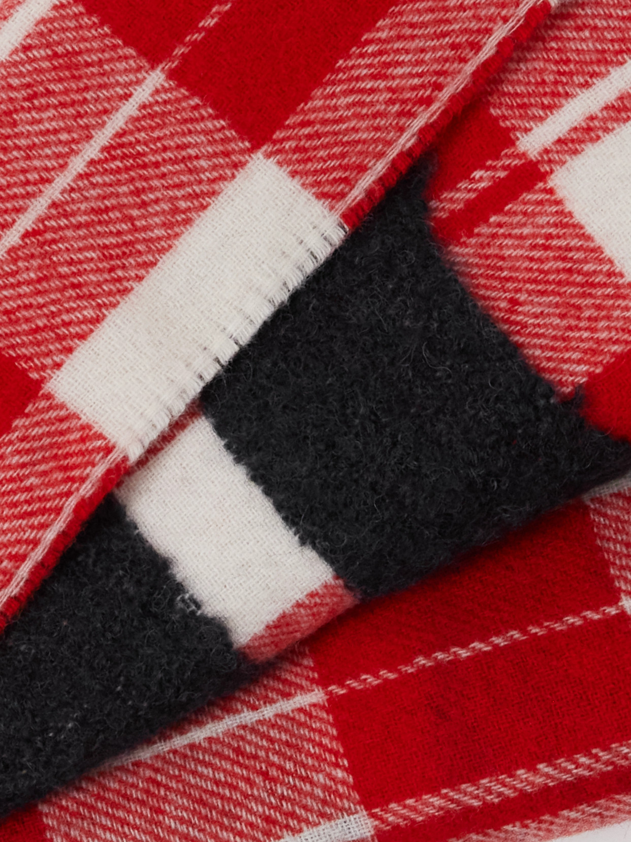 Jw Anderson Fringed Appliquéd Checked Wool-blend Scarf In Multi
