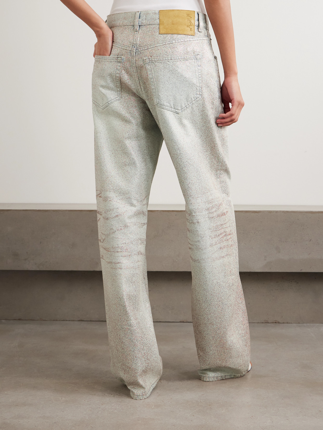 Bonnie Glam Glittered Mid-Rise Straight-Leg Jeans