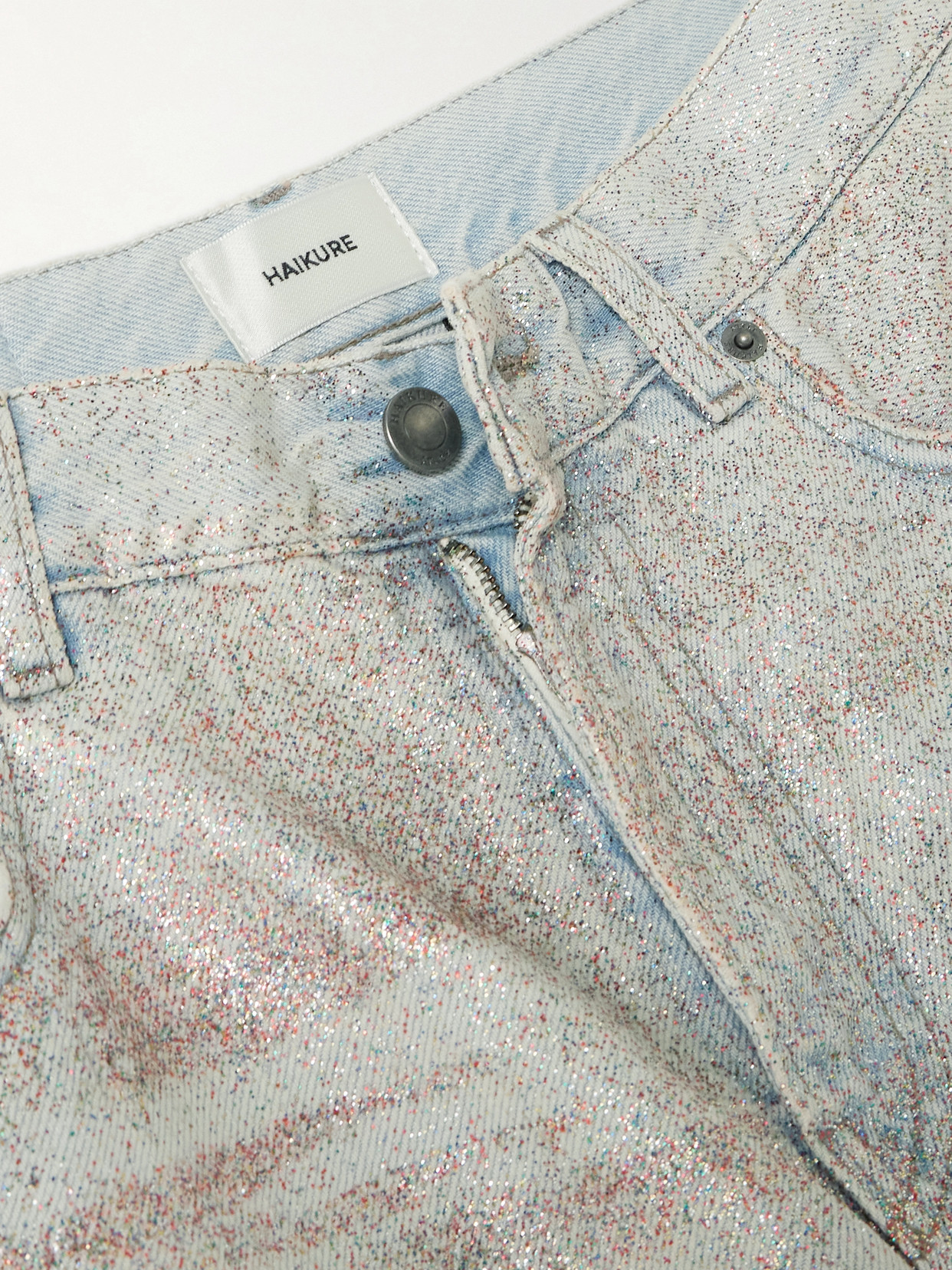 Bonnie Glam Glittered Mid-Rise Straight-Leg Jeans
