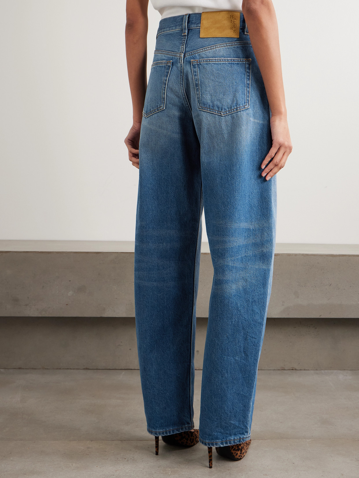 Haikure Bibi High-rise Barrel-leg Jeans In Blue