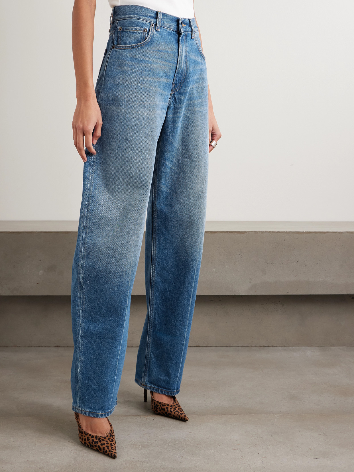 Haikure Bibi High-rise Barrel-leg Jeans In Blue