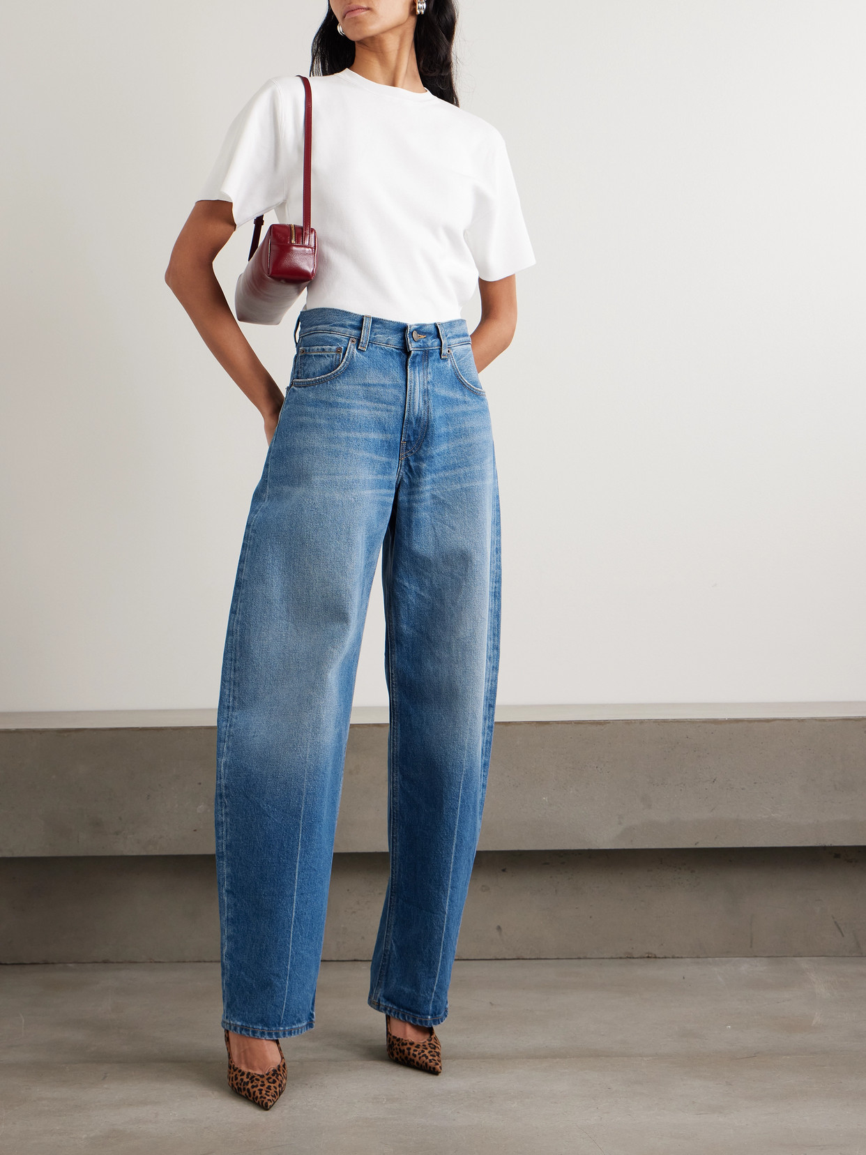 Haikure Bibi High-rise Barrel-leg Jeans In Blue