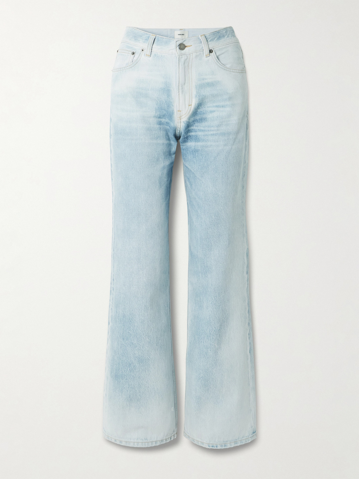 Haikure Korea High-rise Wide-leg Jeans In Blue