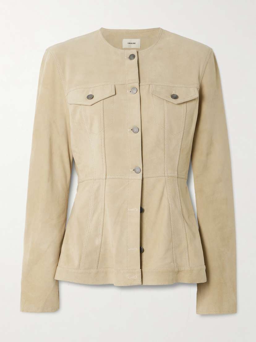 Haikure Temple Paneled Suede Jacket