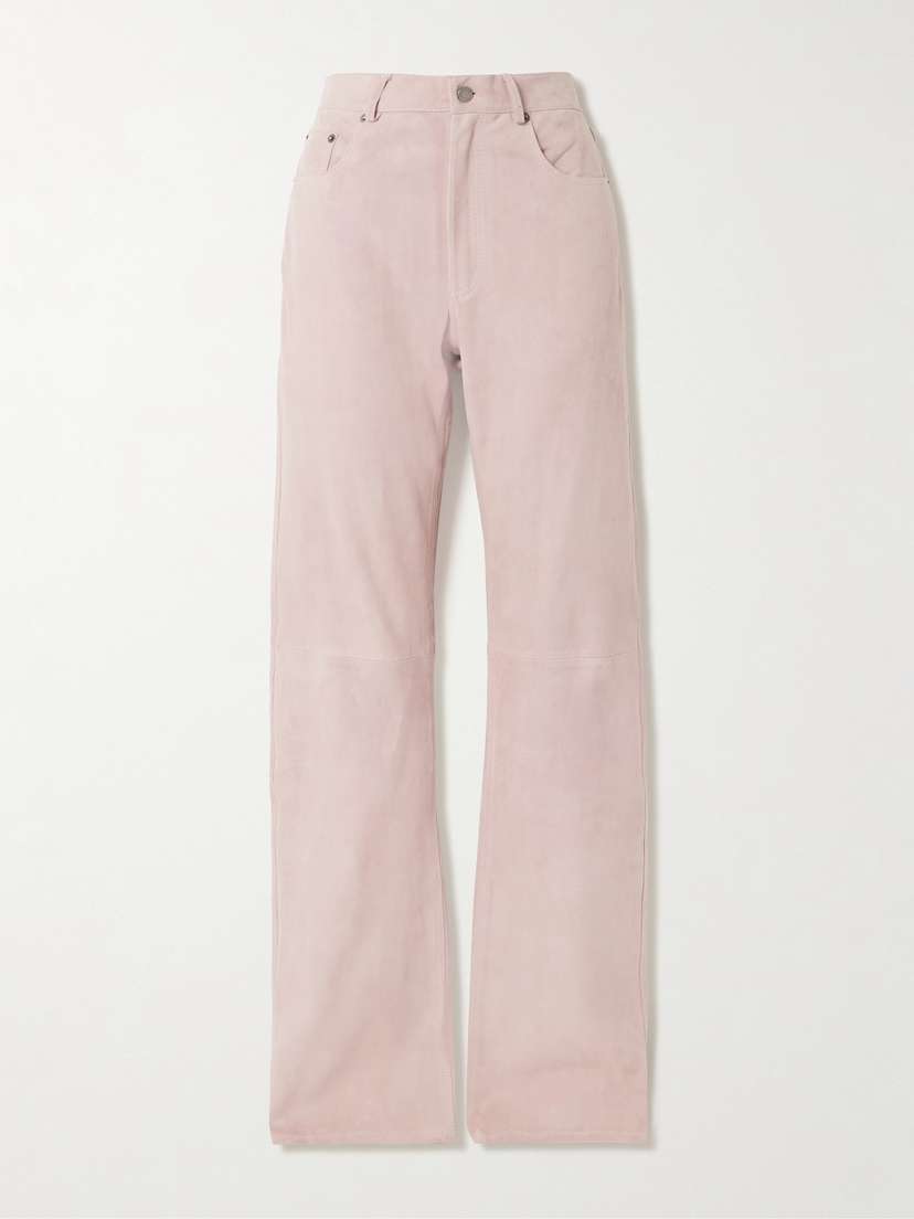 Haikure Star Paneled Suede Straight-leg Pants