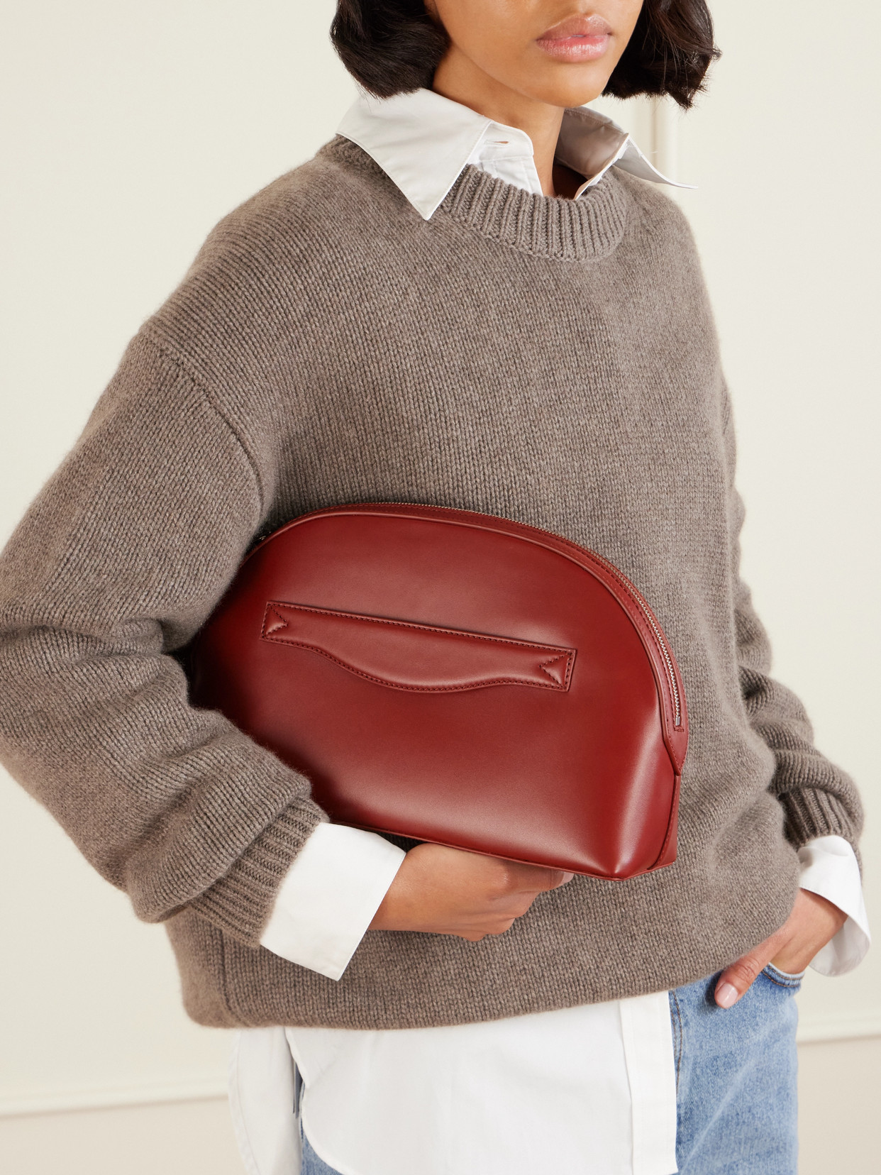 A.emery Halloran Leather Clutch In Red