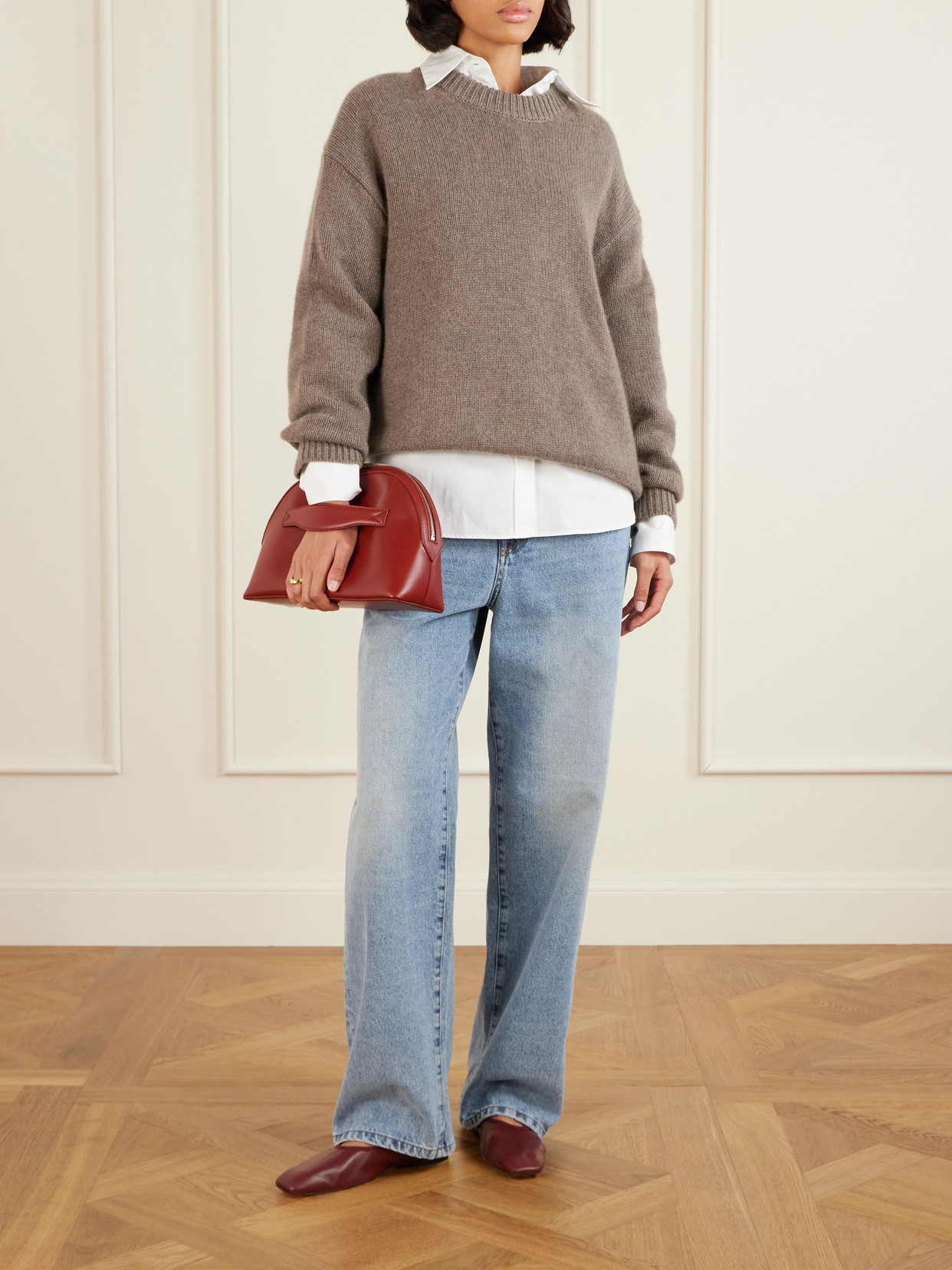 A.emery Halloran Leather Clutch In Red