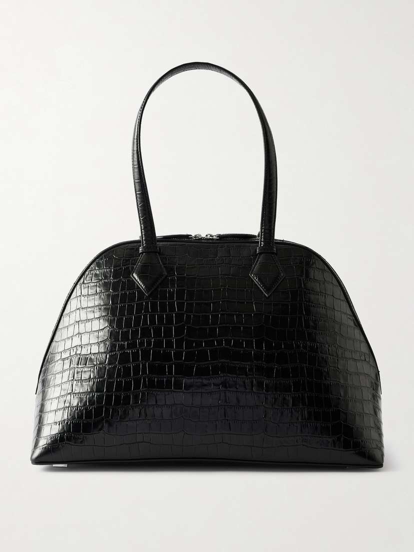 A Emery Harnick Croc-effect Leather Shoulder Bag
