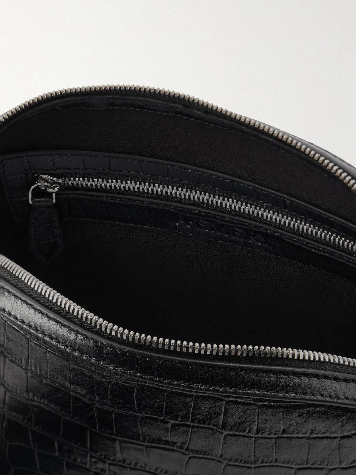 A.emery Halloran Croc-effect Leather Clutch In Black