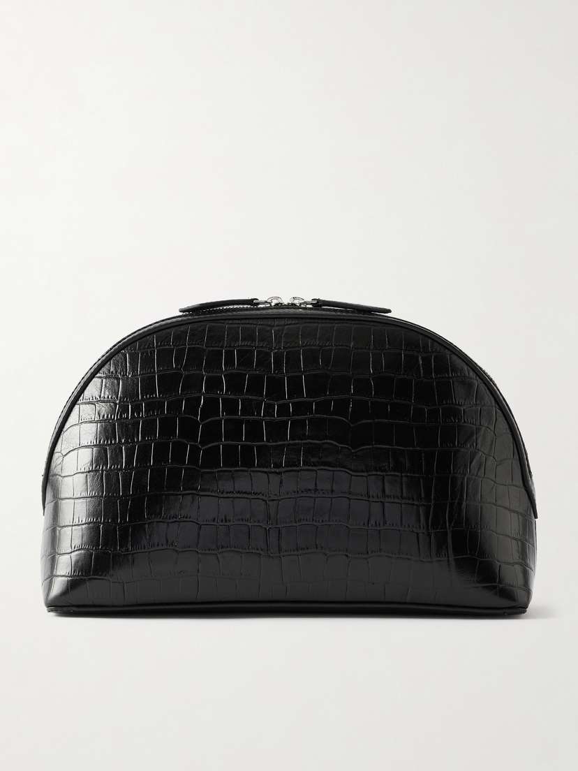 A Emery Halloran Croc-effect Leather Clutch