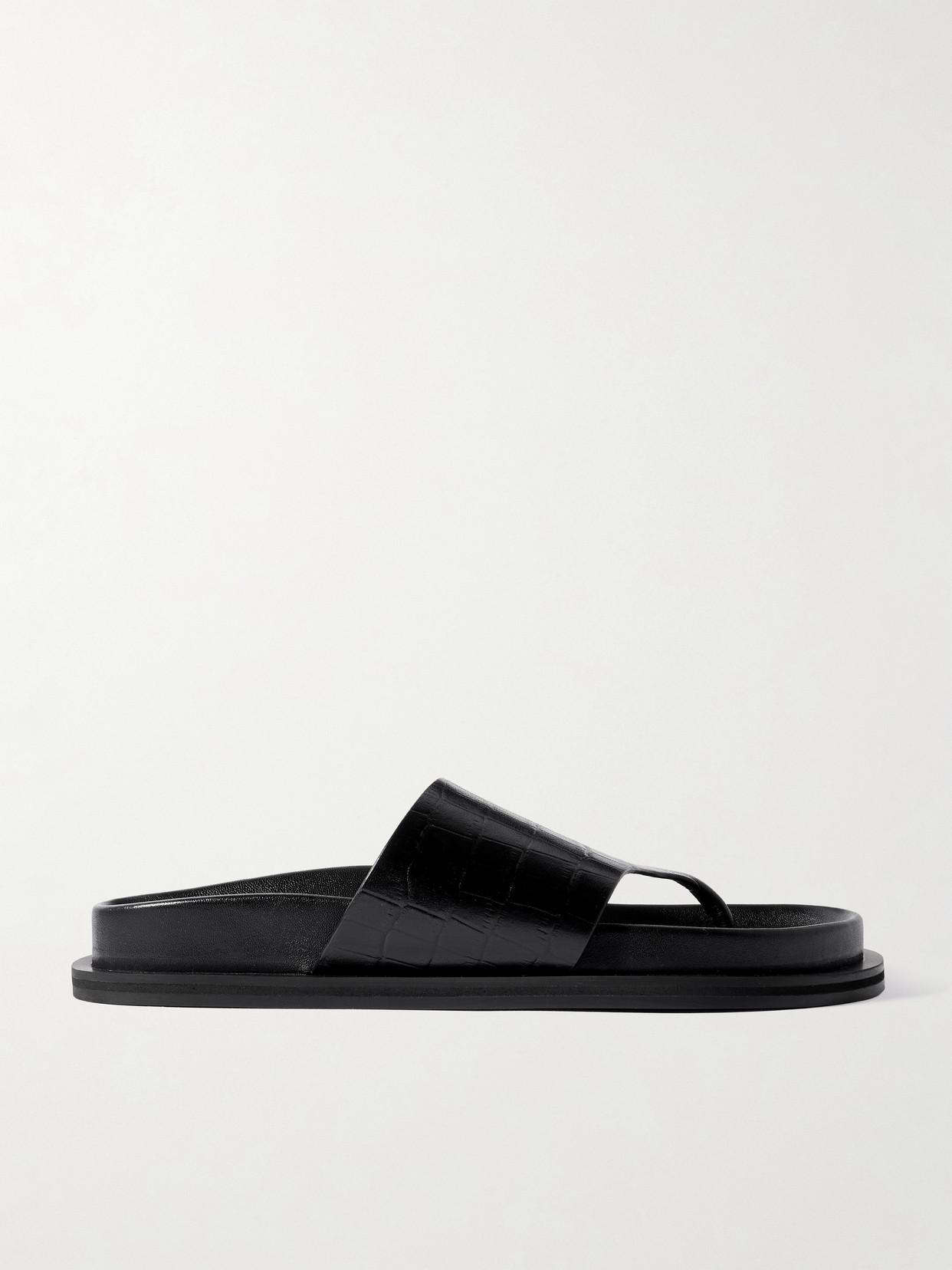 A.emery Imara Croc-effect Leather Sandals In Black