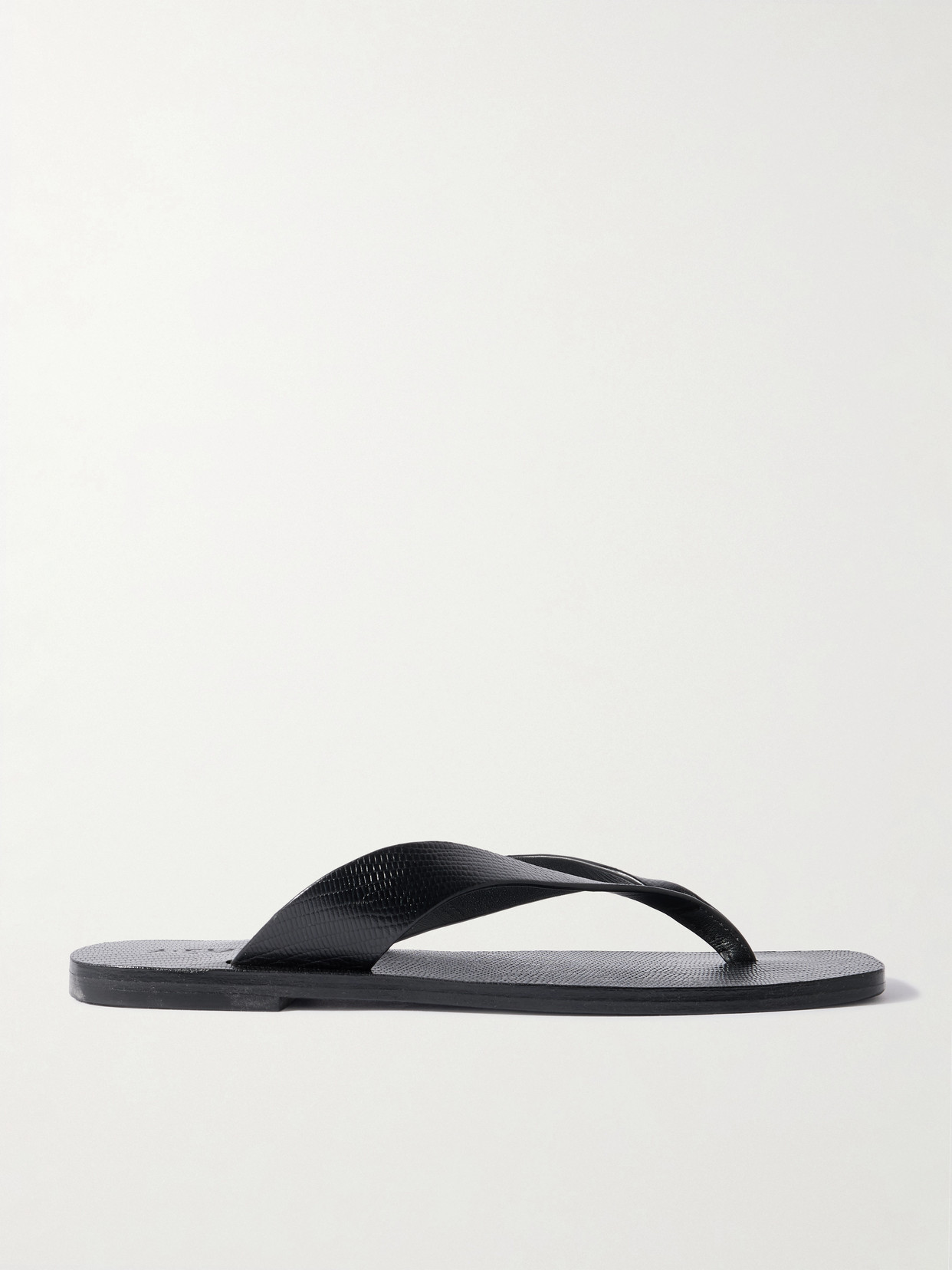 A.emery 'flora' Black Sandals With Flip-flop Design And Grooved Sole In Leather Woman In Black
