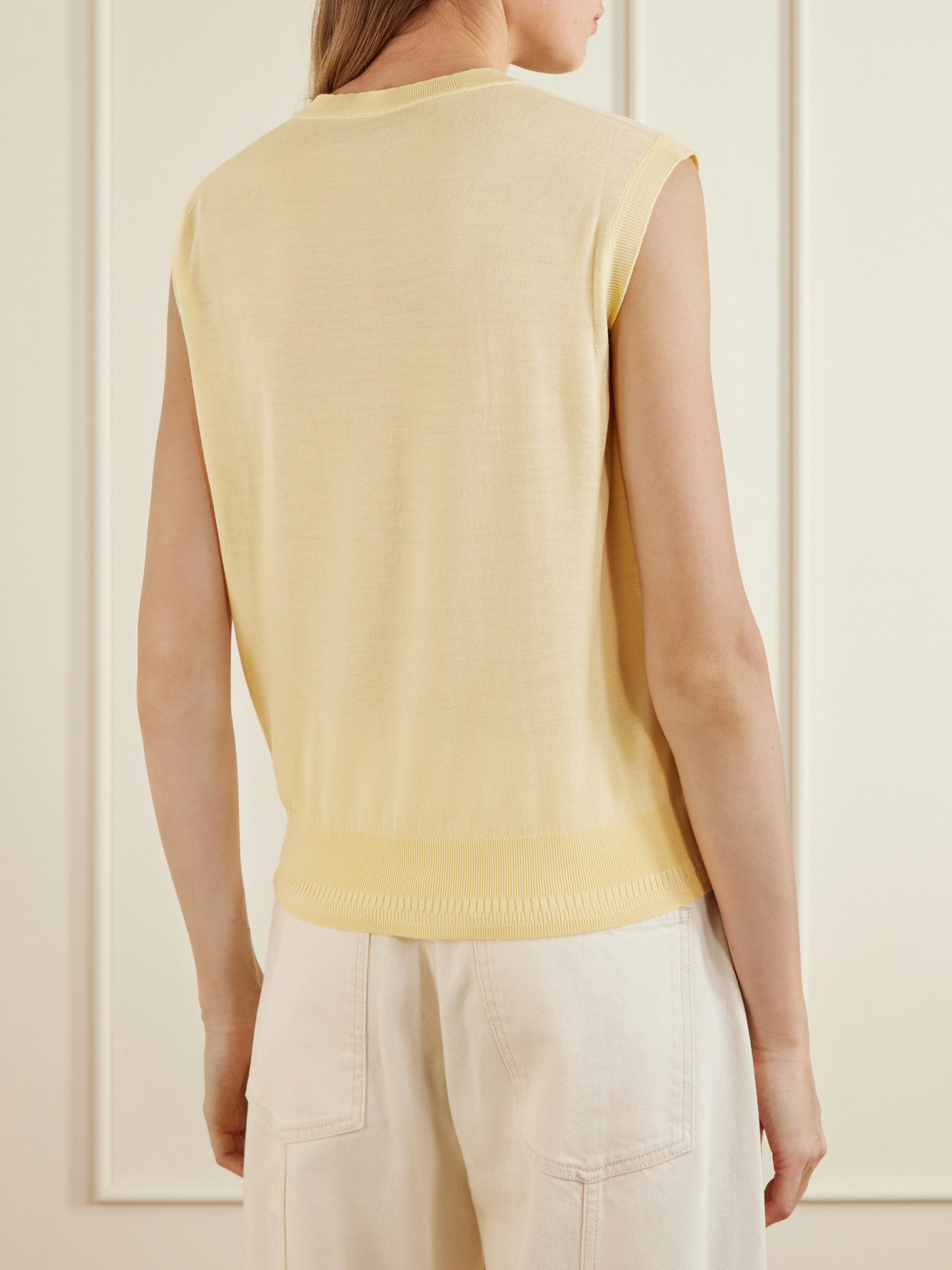 Another Tomorrow Wool Tank In Yellow