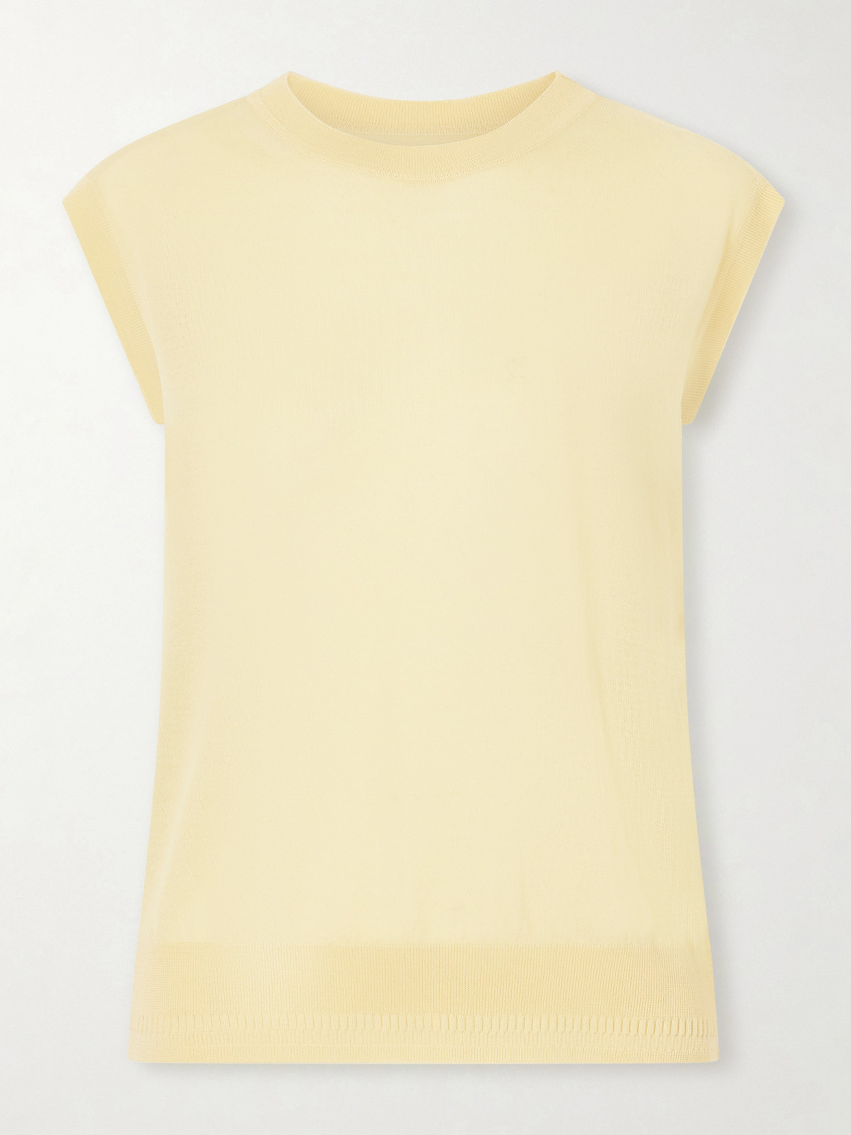 Another Tomorrow Wool Tank In Yellow