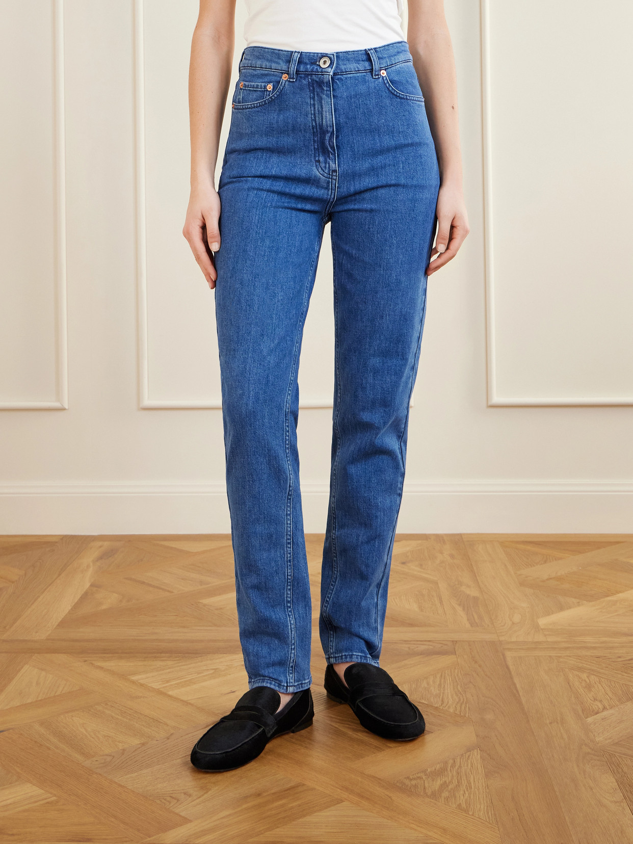 High-Rise Slim-Leg Organic Jeans