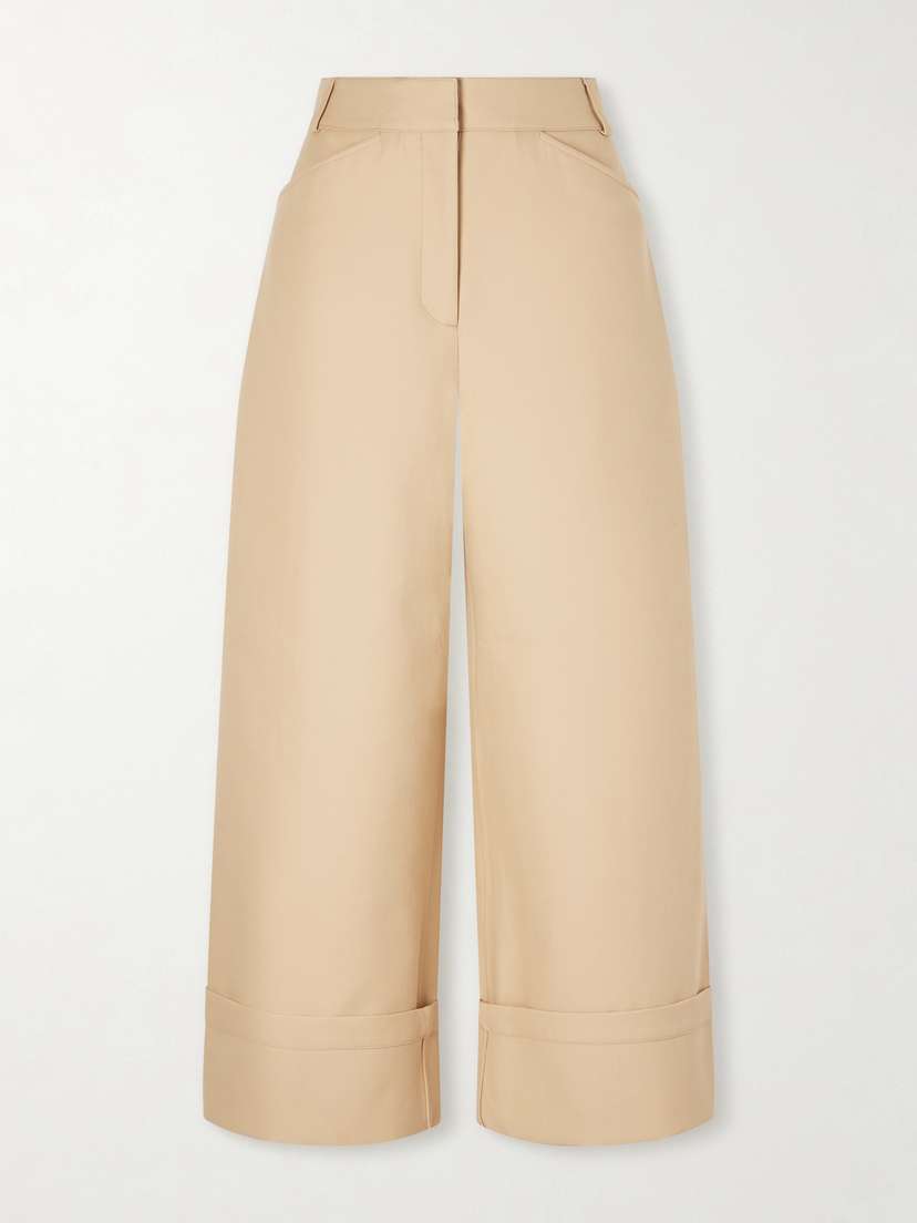 Another Tomorrow Organic Cotton High-rise Wide-leg Pants