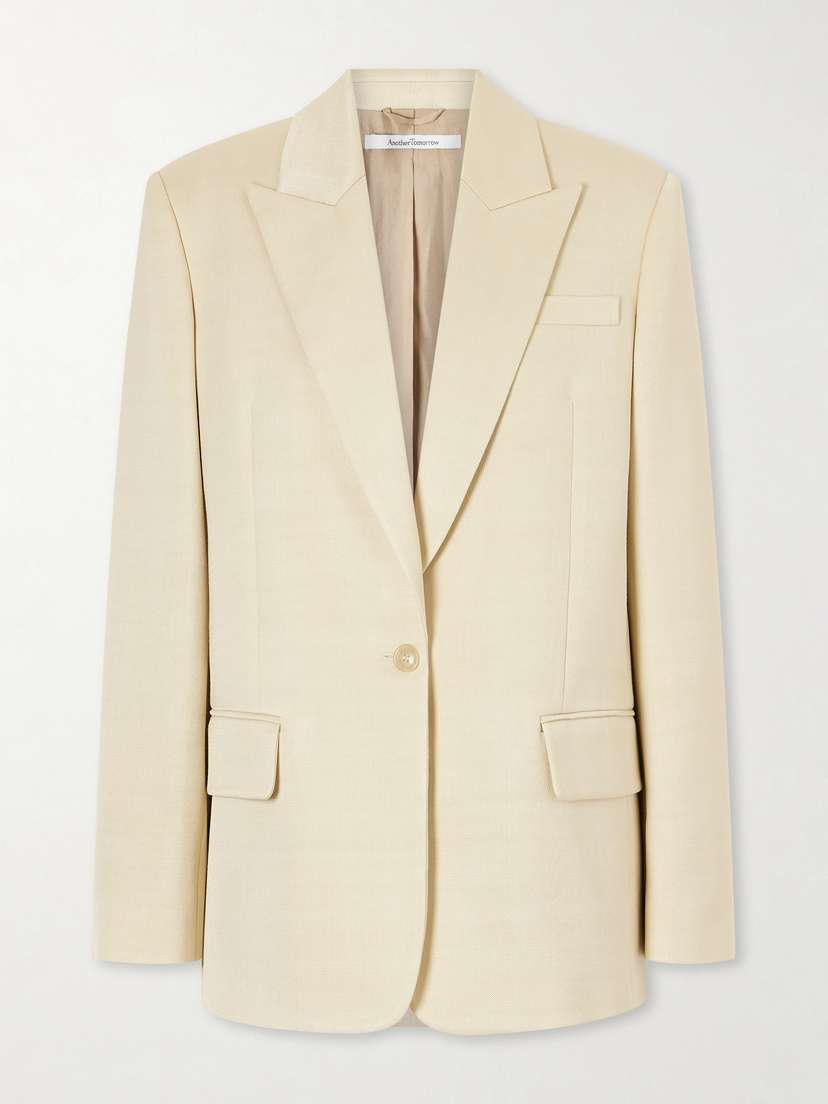 Another Tomorrow Oversized Twill Blazer