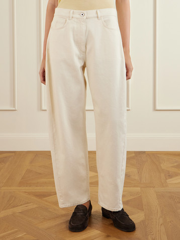 Another Tomorrow High-rise organic barrel-leg jeans