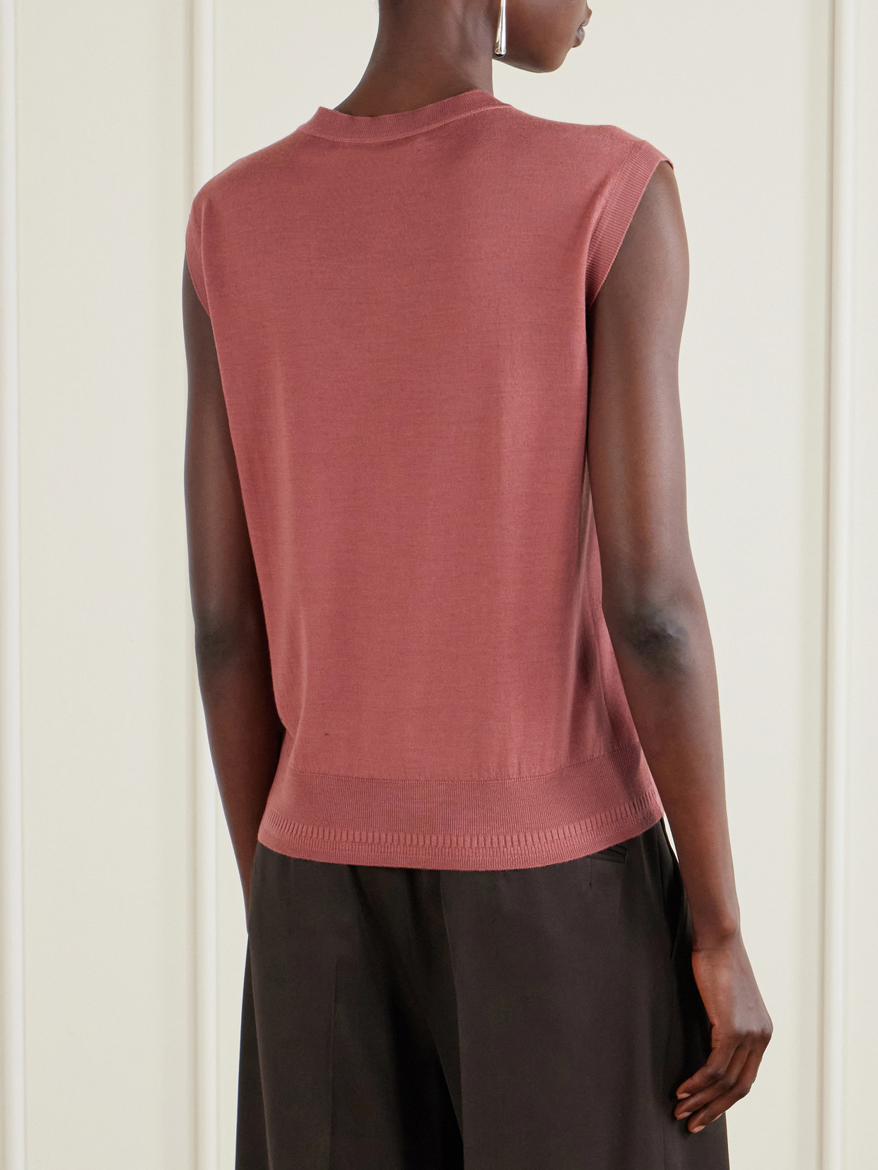 Another Tomorrow Wool Tank In Pink