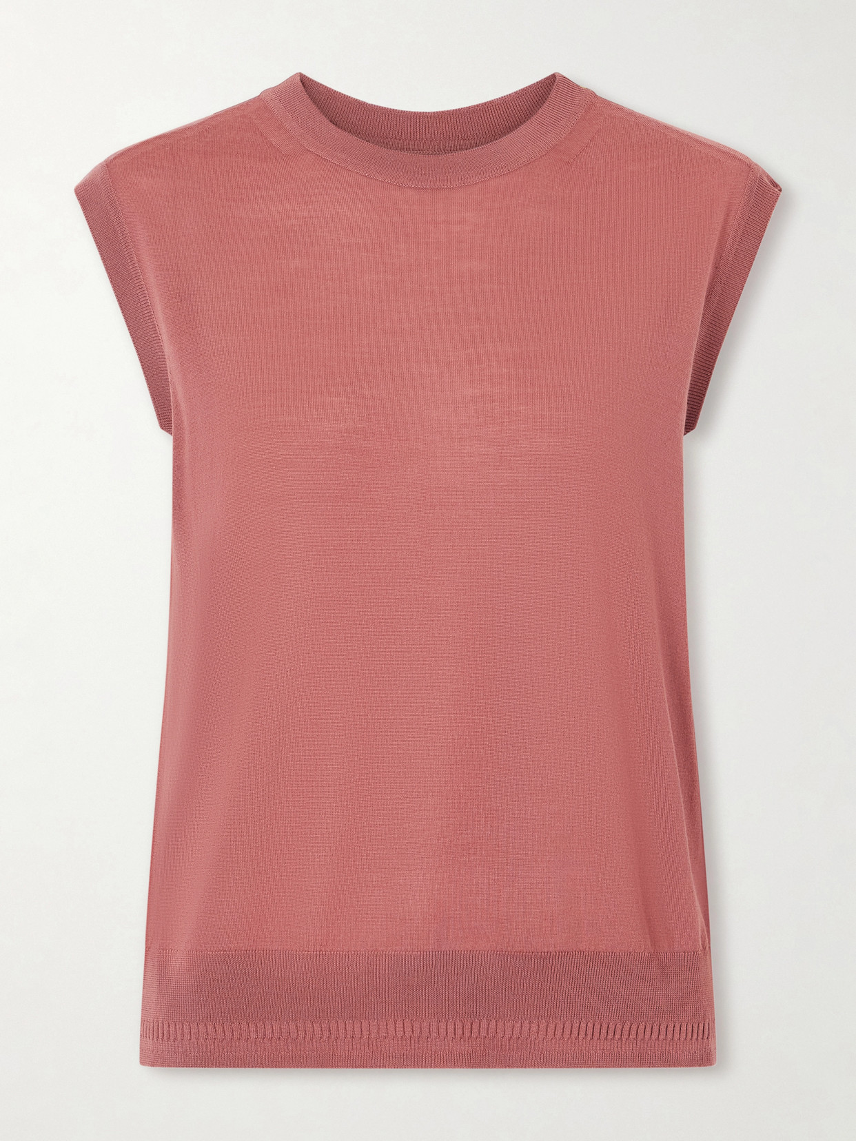 Another Tomorrow Wool Tank In Pink