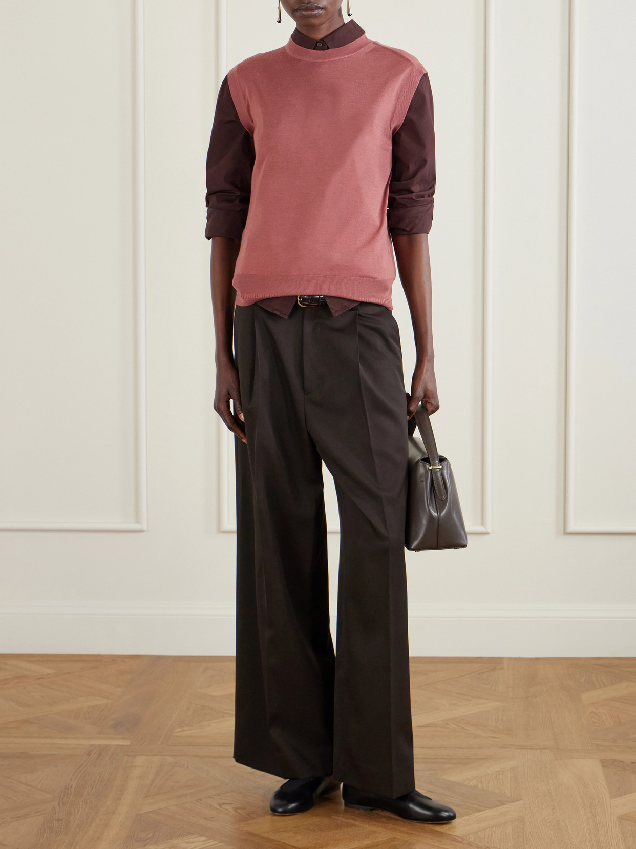 Another Tomorrow Wool Tank In Pink