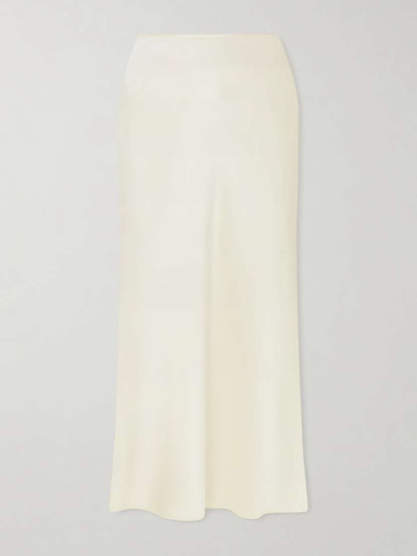 Another Tomorrow Satin Midi Skirt