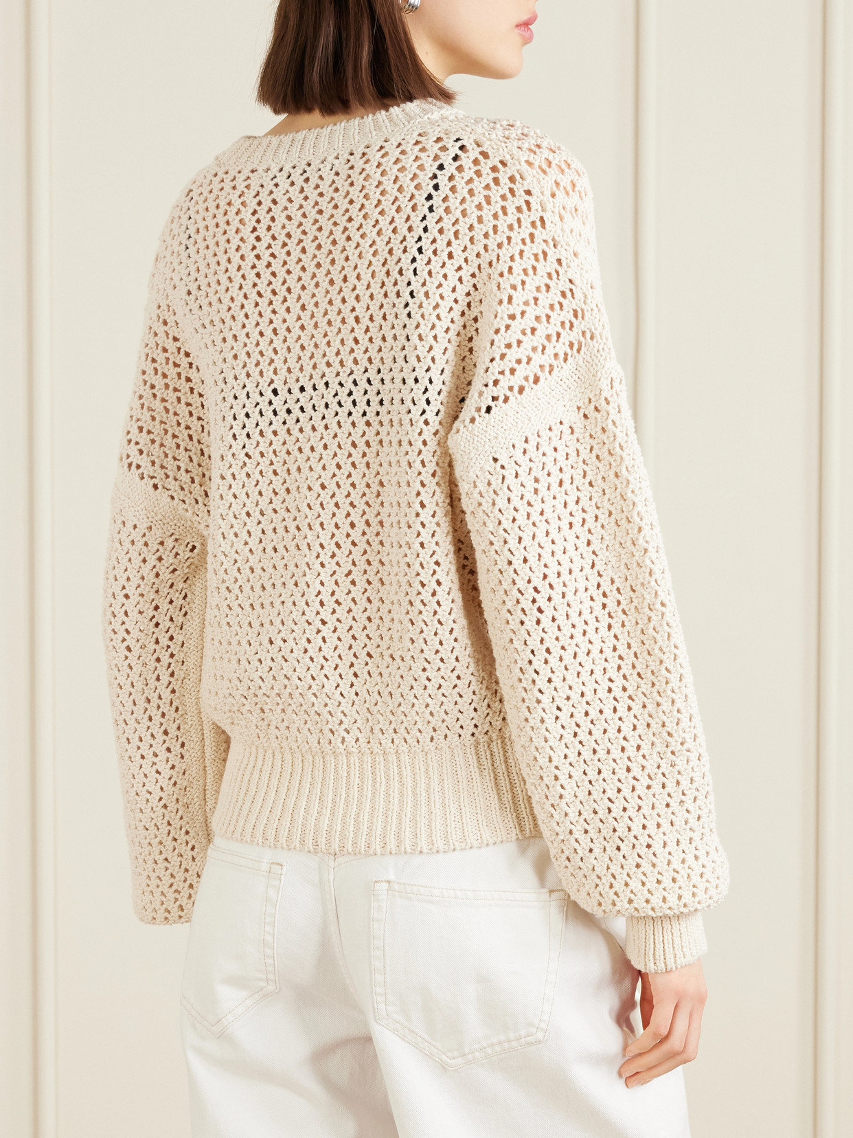 Open-Knit Cotton Sweater