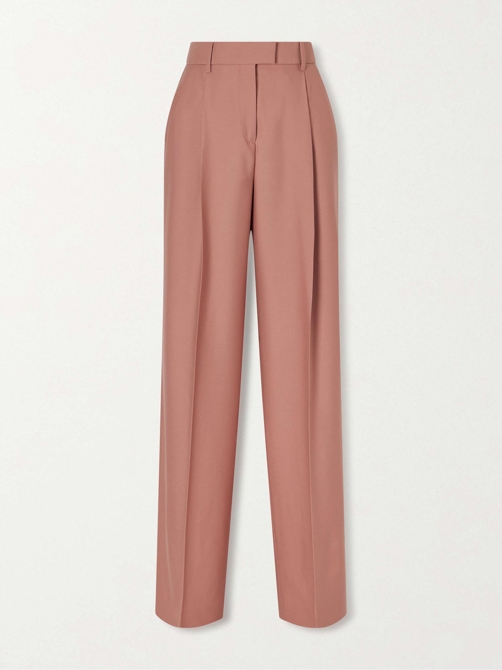 ANOTHER TOMORROW + NET SUSTAIN pleated merino wool-twill wide-leg pants