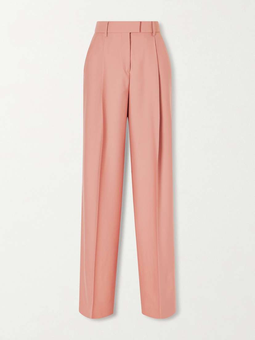 Another Tomorrow + Net Sustain Pleated Virgin Wool-twill Wide-leg Pants