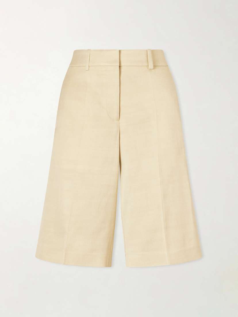 Another Tomorrow Twill Straight-leg Shorts