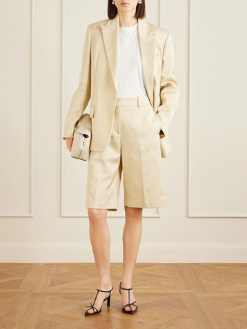 Another Tomorrow Twill straight-leg shorts