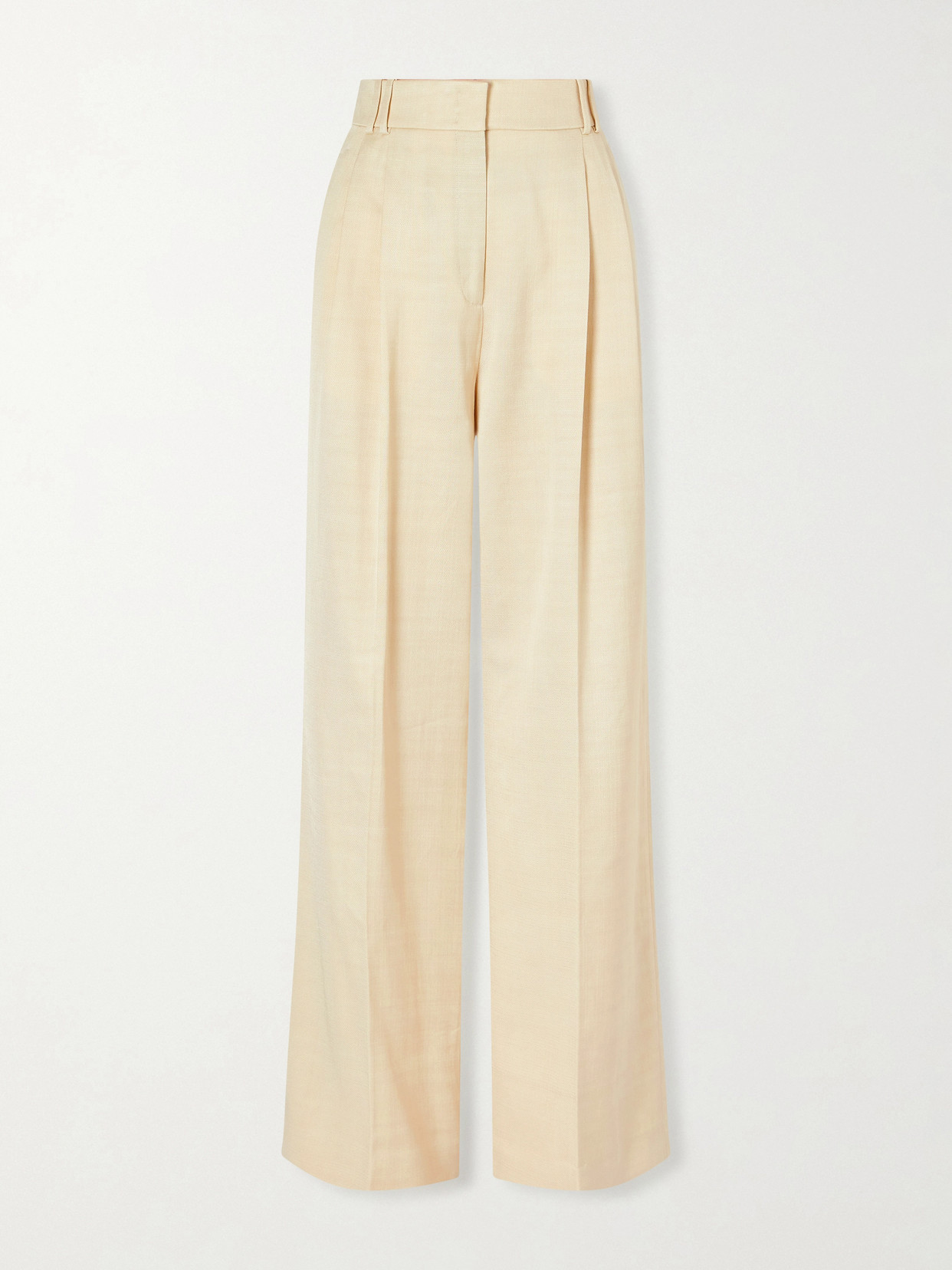 Another Tomorrow Pleated Twill Wide-leg Pants In Neutral