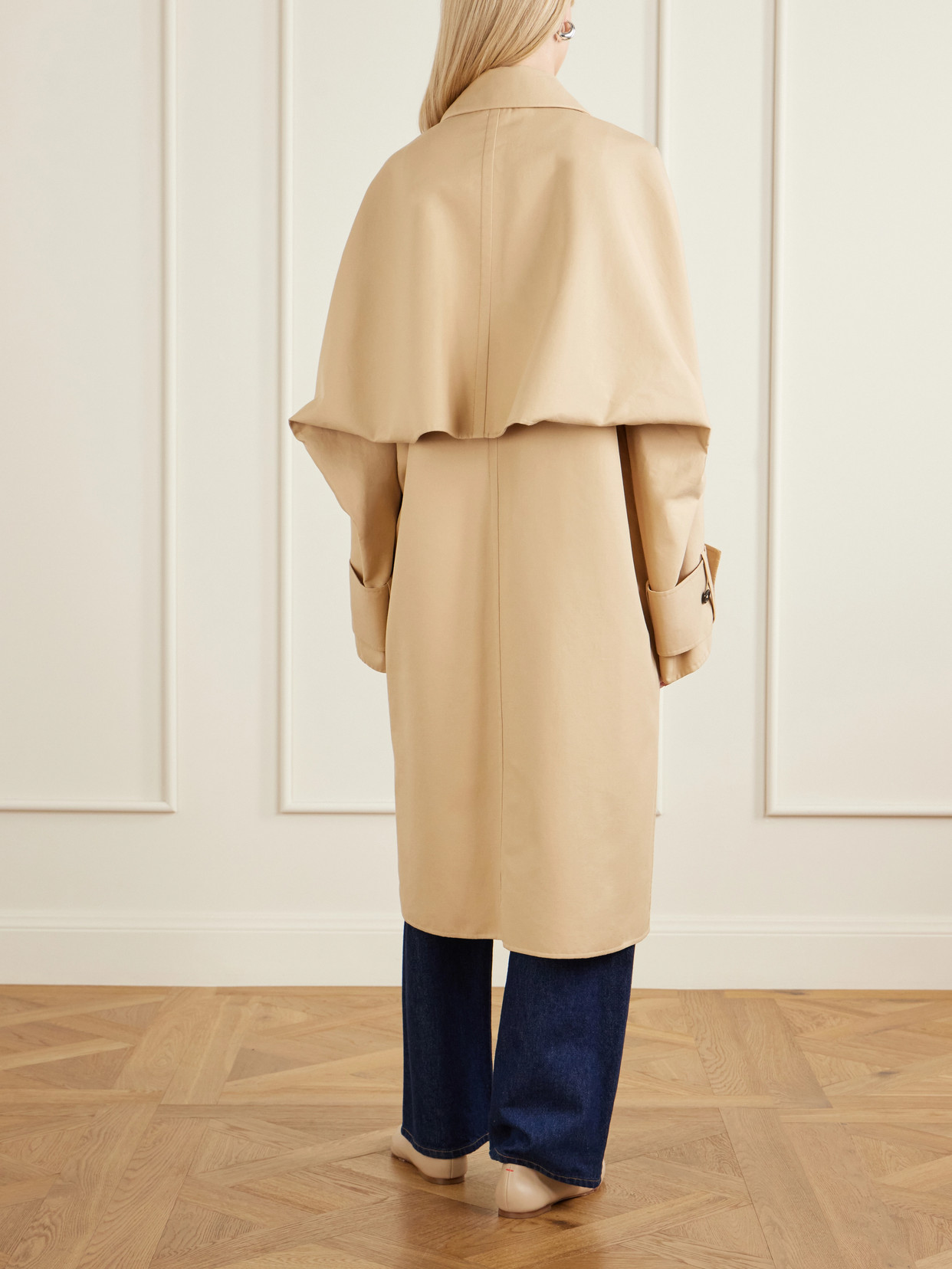 Balmacaan Double-Face Cotton Long Coat