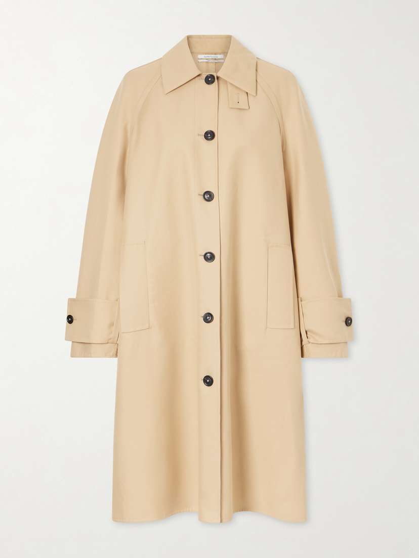 Another Tomorrow Balmacaan Double-face Cotton Long Coat