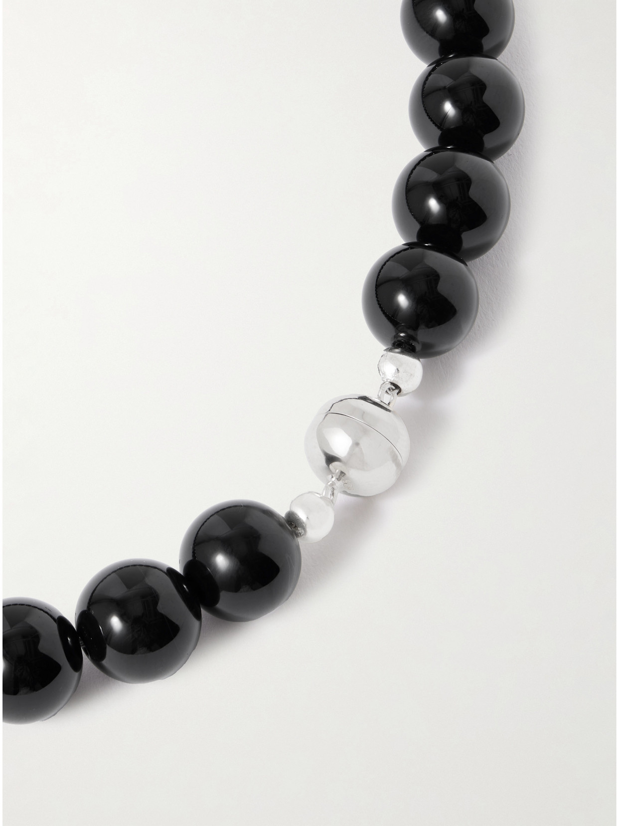 Julietta Maris Silver-tone Onyx, Resin And Shell Necklace In Black