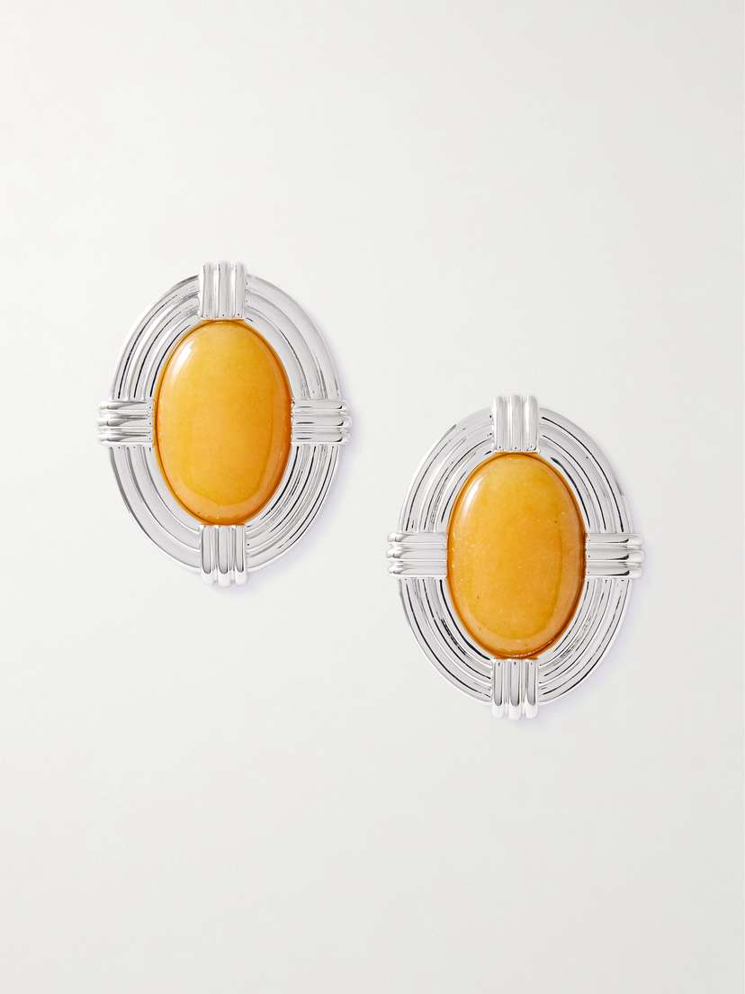 Julietta Hera Rhodium-plated Agate Earrings
