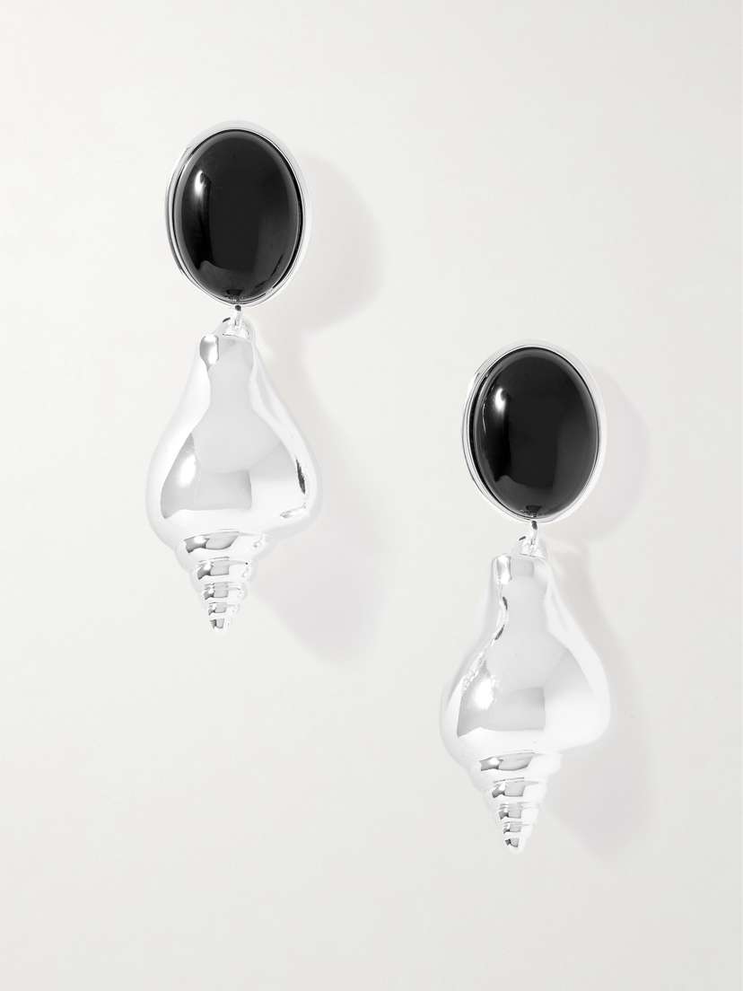 Julietta Ponza Silver-plated Onyx Earrings