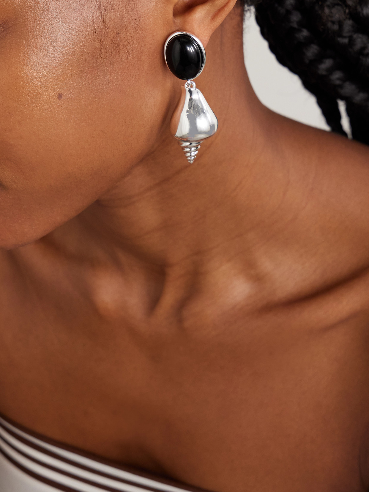 Julietta Ponza Silver-plated Onyx Earrings In Multi