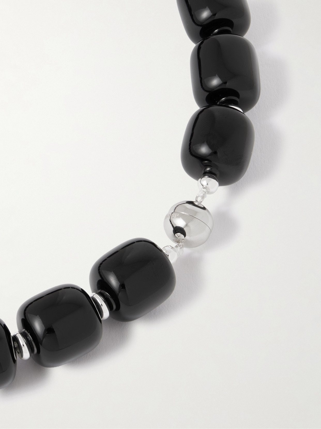 Julietta Odeon Silver-tone And Resin Necklace In Black