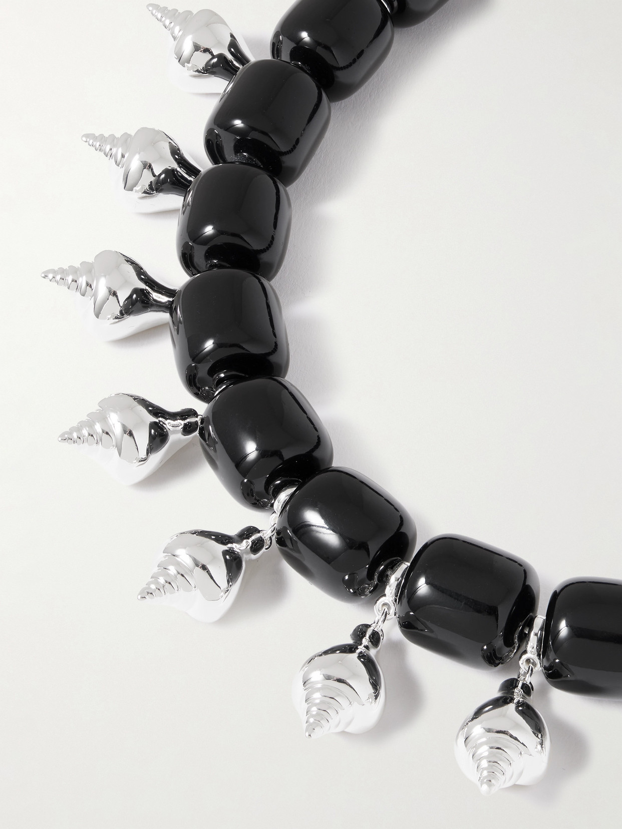 Julietta Odeon Silver-tone And Resin Necklace In Black