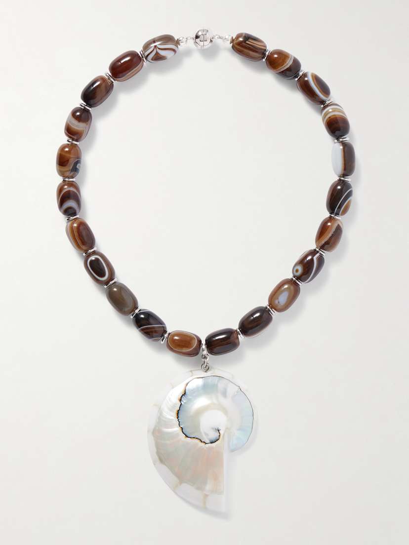 Julietta Firenze Silver-tone, Resin And Shell Necklace