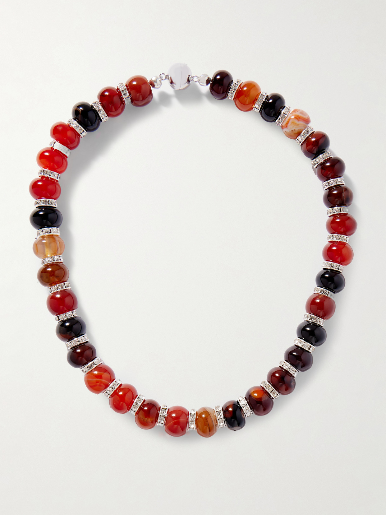 Julietta Thea Rhodium-plated Agate Necklace In Multi