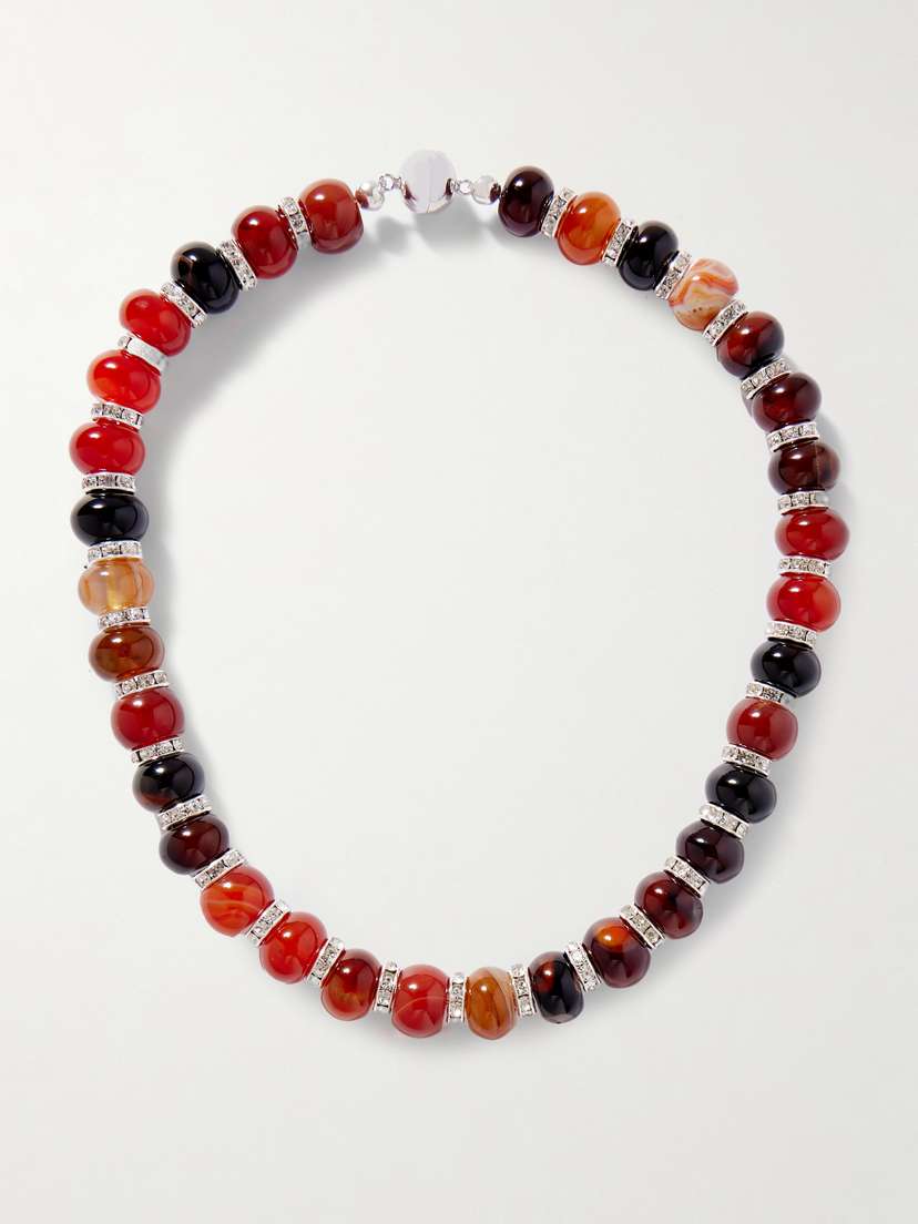 Julietta Thea Rhodium-plated Agate Necklace