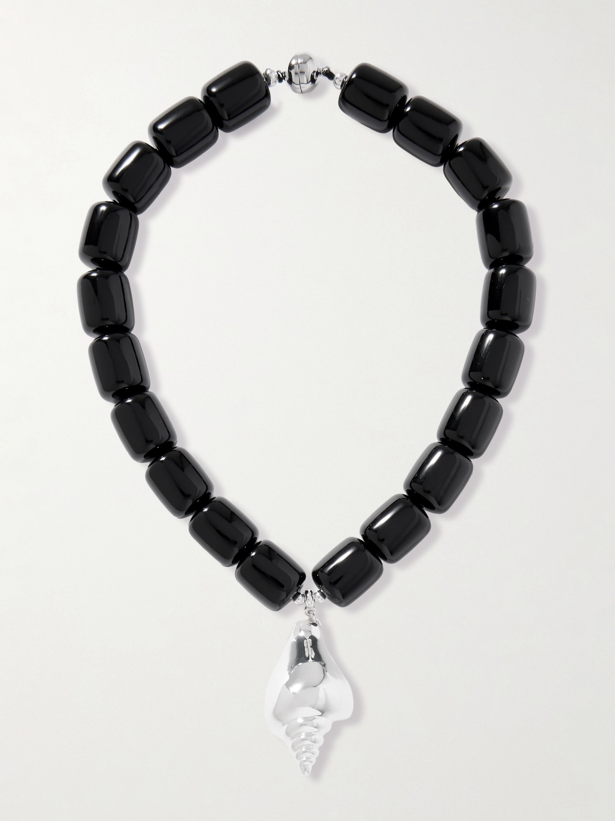 Julietta Ponza Silver-plated Resin Necklace In Metallic