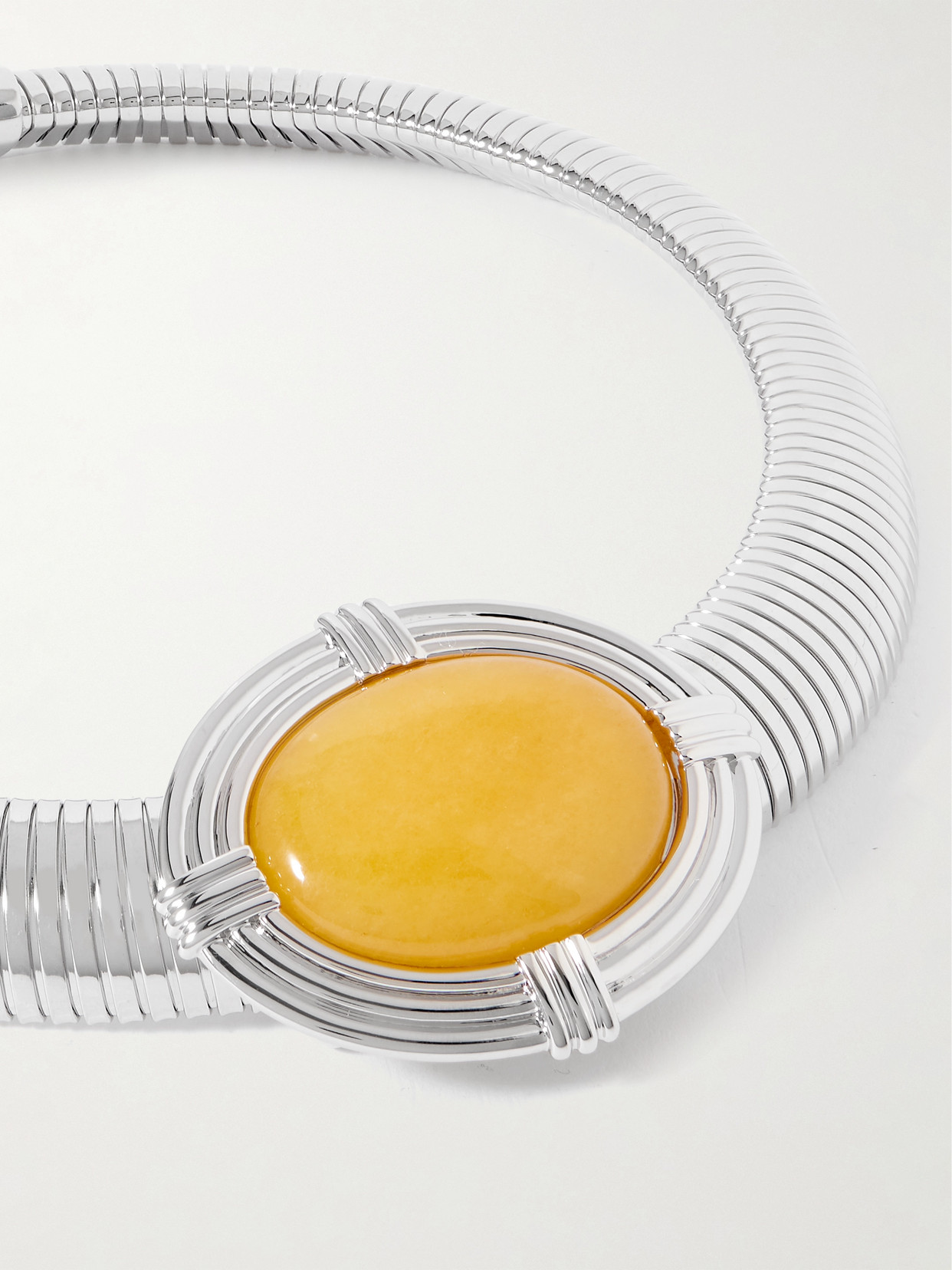Julietta Hera Rhodium-plated Citrine Necklace In Silver