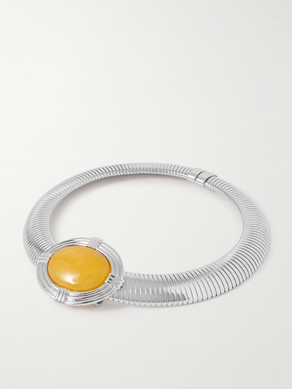 Julietta Hera Rhodium-plated Citrine Necklace In Silver
