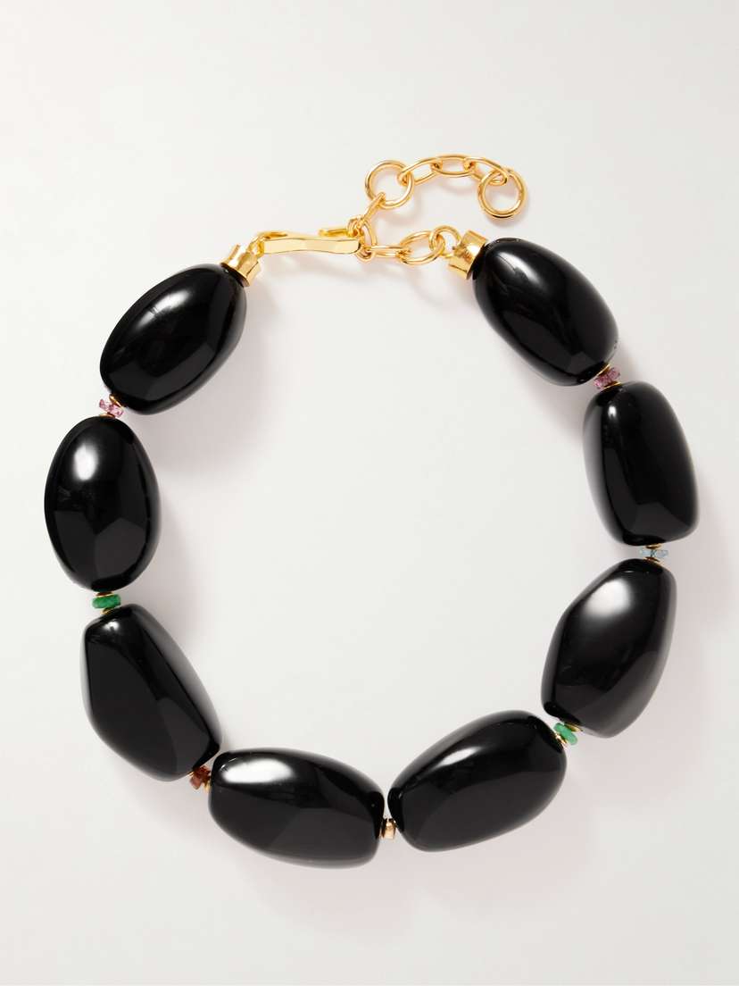 Lizzie Fortunato Lobos Gold-plated Multi-stone Beaded Choker