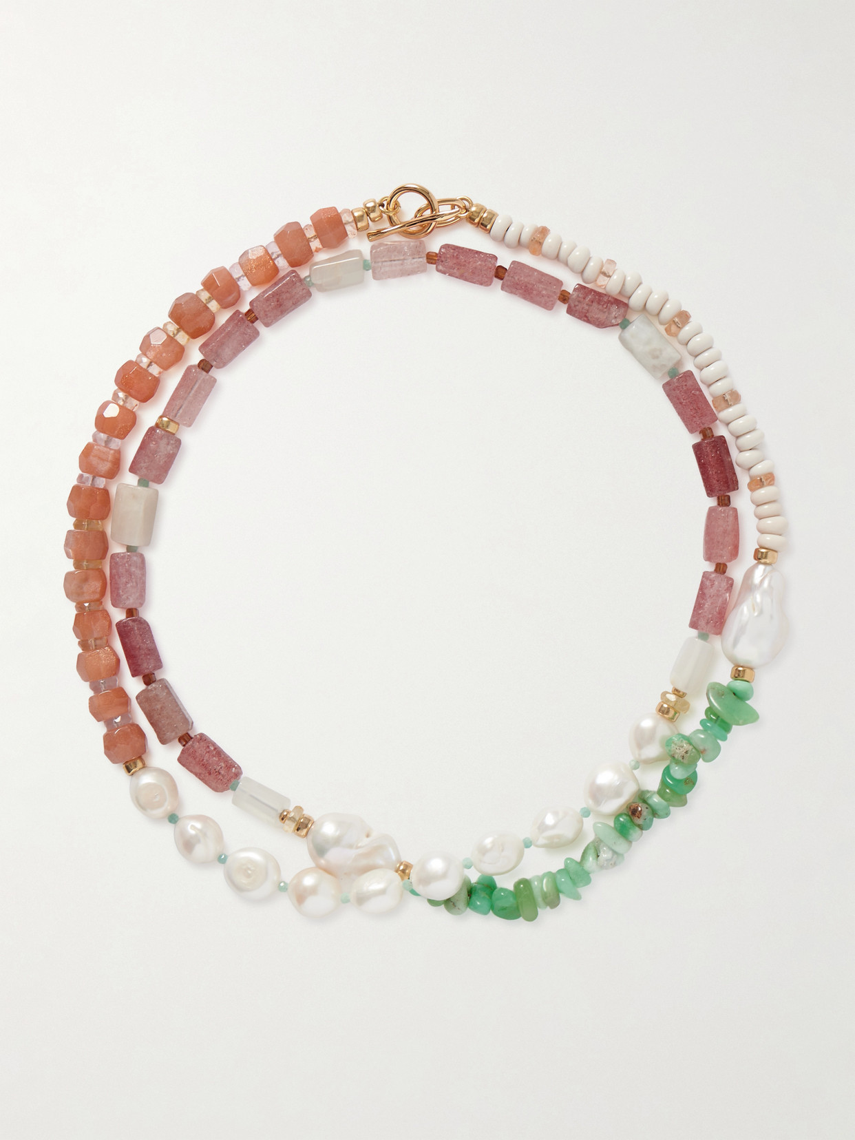 Lizzie Fortunato Cabana Gold-plated Multi-stone Beaded Necklace