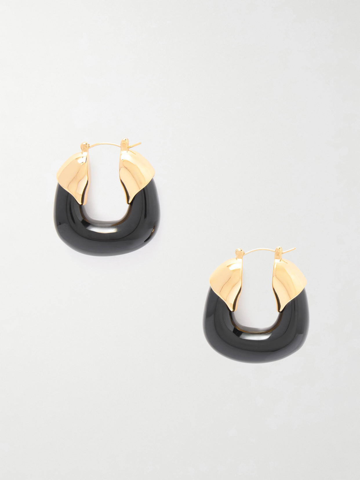 Lizzie Fortunato Gold-plated Resin Hoop Earrings In Black